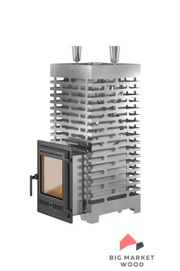 Печь для бани ASTON 38 INOX (320) дверца чугун