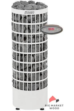 HARVIA Электрическая печь Cilindro 9,0 кВт, цвет: белый, корпус: сетка-открытая, встроенный блок мощности, выносная панель управления