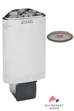 HARVIA Электрическая печь Delta 3,6 кВт, угловая, встроенный блок мощности, выносная панель управления