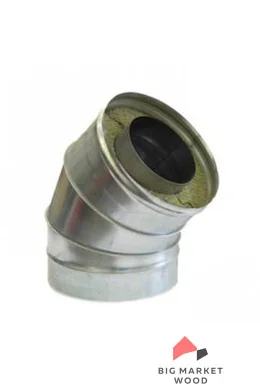 Отвод 45° СЭНДВИЧ D115/200; 0.5/0.5мм. Нерж./Оц.