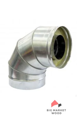 Отвод 90° СЭНДВИЧ D115/200; 0.5/0.5мм. Нерж./Оц.