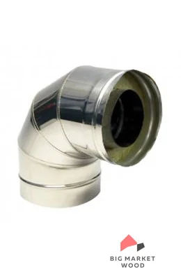 Отвод 90° СЭНДВИЧ D115/200; 0.5/0.5мм. Нерж./Нерж.