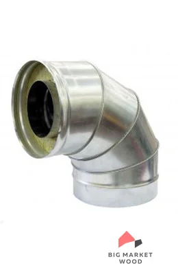 Отвод 90° СЭНДВИЧ D115/200; 0.8/0.5мм. Нерж./Оц.