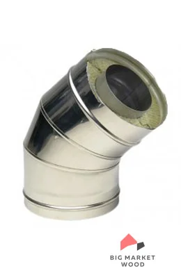 Отвод 45° СЭНДВИЧ D150/210; 0.5/0.5мм. Нерж./Нерж.