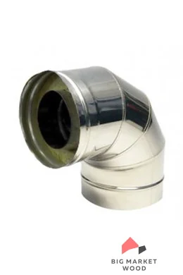 Отвод 90° СЭНДВИЧ D150/210; 0.8/0.5мм. Нерж./Нерж.