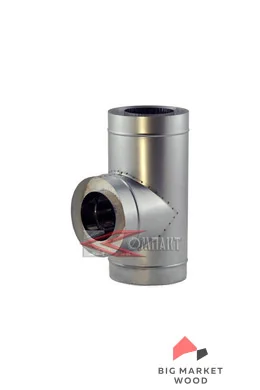 Тройник 90° СЭНДВИЧ D150/210; 0.8/0.5мм. Нерж./Оц.